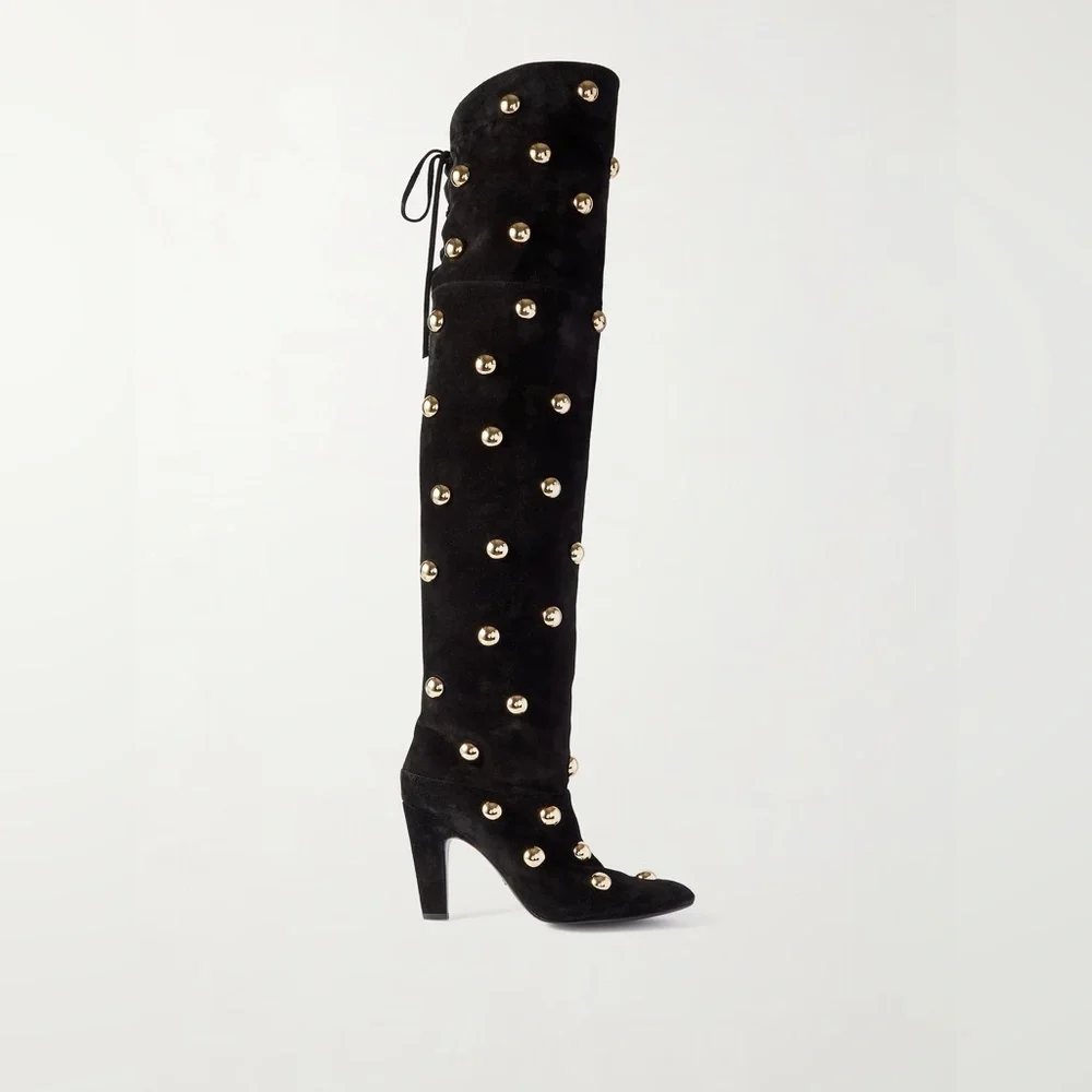 ✨ CHLOE EVE Studded suede over-the-knee boots $2,290